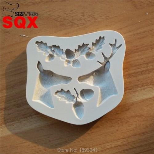 Elk pinecone sugar cake silicone mold shape, cake decorating tools, dry pace shape mould, kitchen accessories SQ16354