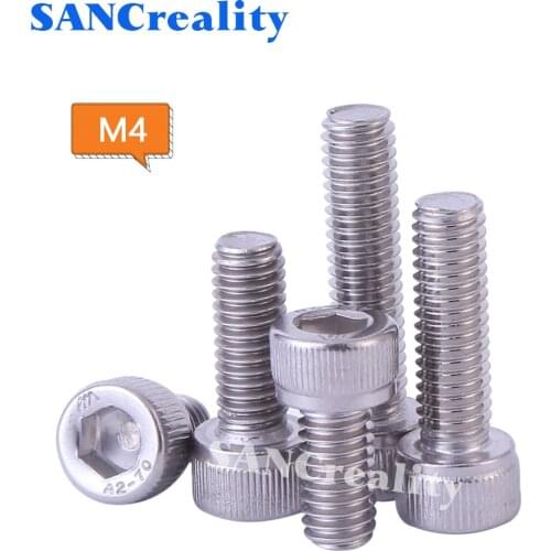 M4 304 Stainless Steel Hexagon Socket Head Screw Cup Head Bolt Cylinder Head Micro Small Screws