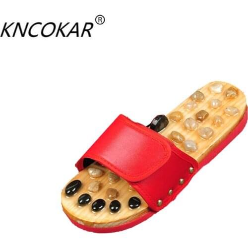 Pebbled foot massage slippers female male acupoint magnetite tai chi tai chi health shoes summer indoor household cool slippers