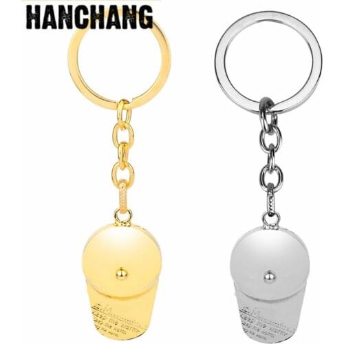 Fashion Men Cool Baseball Cap Model Keychain Hip Hop Key Chain Key Ring Mini Sports Pendant Key Rings Trinket