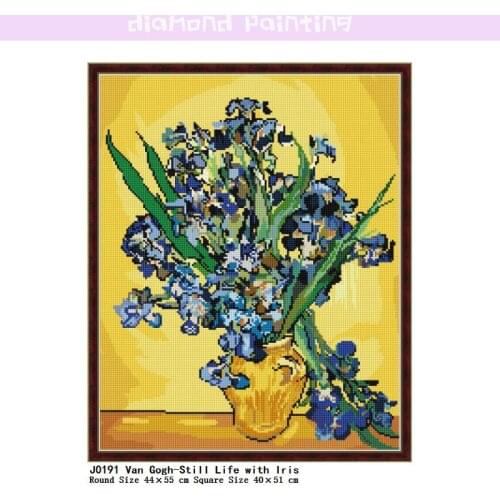 Still Life with Iris Diamond Painting 5D DIY Full Square Round Drill Flower Kit Tools Special Shaped Complete Art Decor Home Set