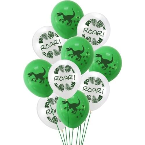 10pcs 12inch Dinosaur Cartoon Wild Animal Birthday Festival Party Decoration Kids Favor Toy Confetti Latex Ball Set Supplies