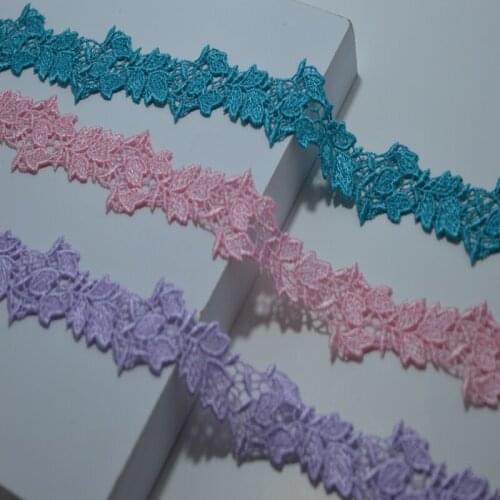 15Yards Low-cost High Quality Blue,Purple,Pink Venise Trims Wedding Lace Trim Embroidered For Lingerie DIY Crafts Material
