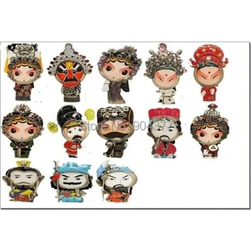 Novelty Metal Vintage Decorative Mini Photo Frames Christmas Gifts Chinese Beijing Opera Head Dolls with boxes 3 piece / pack