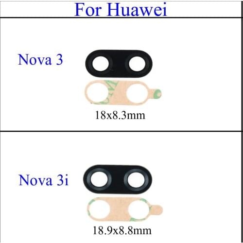 YuXi New Main Back Camera Glass Lens Cover with Sticker Adhesive for Huawei Nova 3 3i Replacement