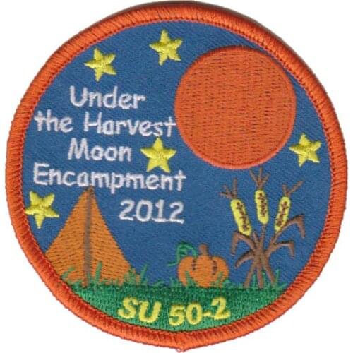 Under The Harvest Moon Encampment Embroidered Patch Make by Twill with Merrow Border and PVC Backing MOQ50pcs free shipping