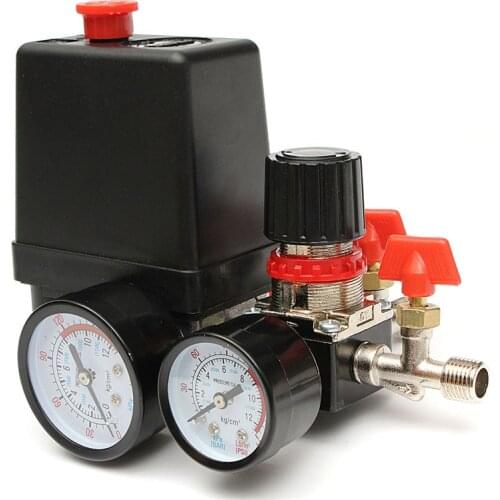 120psi Air Compressor Pressure Valve Switch Manifold Relief Regulator Gauges Lighting Accessories Switches