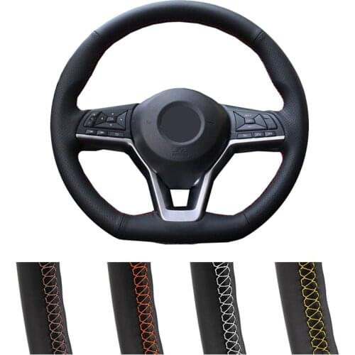 Customized Car Steering Wheel Cover For Nissan X-Trail Kick 2017-2019 Qashqai 2018 Rogue (Sport) 2017-2019 Leather Steering Wrap