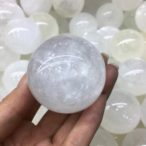 50mm Clear OPTICAL CALCITE with RAINBOWS Sweet Iceland Spar Crystal Sphere Ball