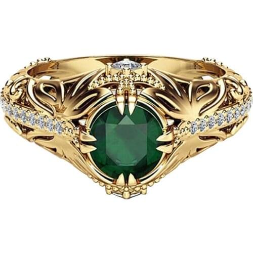 Rose Gold Rhinestone Engagement Ring For Women Fashion Elegant Party Jewelry Valentines Day