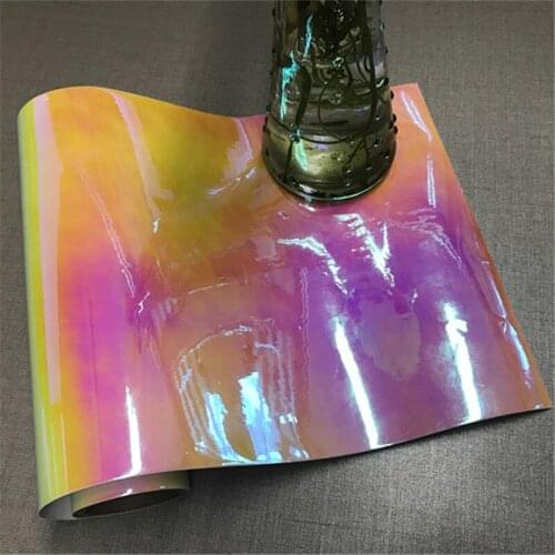 Raw Material Self Adhesive Red Dichroic Iridescent Film Acrylic Decoration Film 1020mmX100m