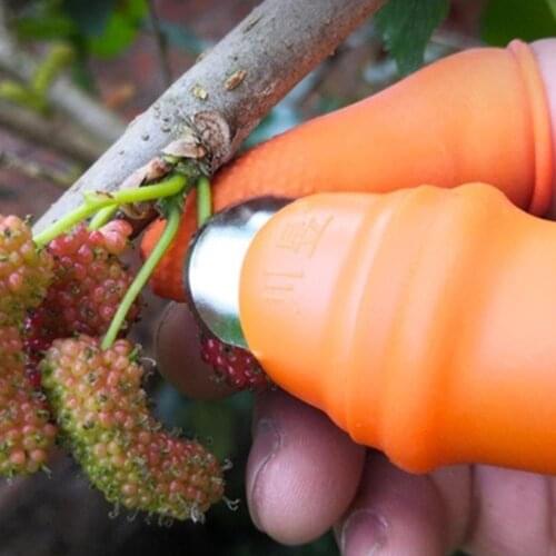 Garden Silicone Thumb Knife Vegetable Fruits Picking Knife Plants Trim Silicone Thumb Knife Set Finger Protector Garden Tools