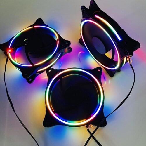 120mm Computer Case Fan Silent Fan Cooling Quiet Cooler Fan Case Fans ARGB Colored LED Light Mute Silent Fan