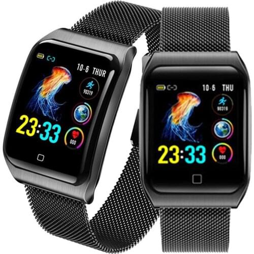 Stainless Steel Smart Watch Sport Activity Fitness Tracker Wristwatch Men Women Smartwatch for iOS iPhone Android Samsung Huawei