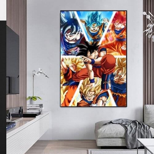 Modern Anime Dragon Ball Monkey King Art Poster Canvas Painting and Mural Printing Wall Poster Home Living Room Wall Decoration