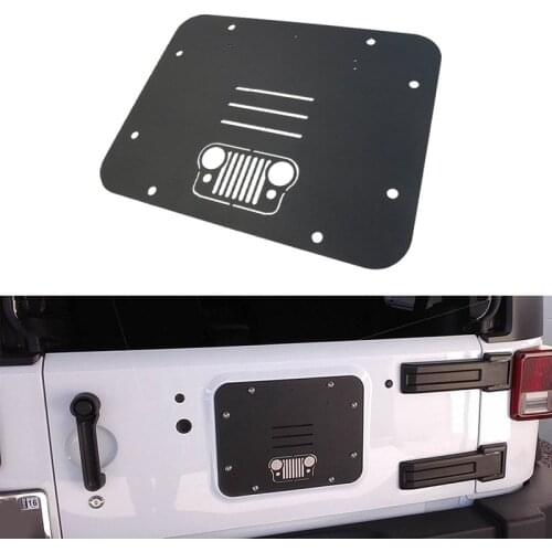 Spare Tire Carrier Delete Filler Plate Tramp Stamp Tailgate Vent-Plate Cover for 2007-2017 Jeep JK Wrangler & Unlimited