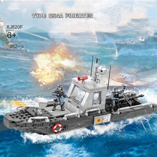 1:36 scale army action figures mega block China modern military Jiangkai I Class Type 054A Frigate model building brick toy