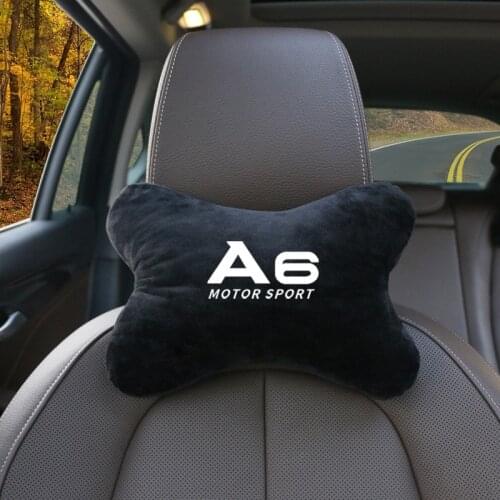 1pcs Cotton flannel Car neck pillows both side single headrest case for Audi A6 Q3 Q4 Q5 Q6 Q7 b8 b6 c6 8p b7 c5 Car Styling