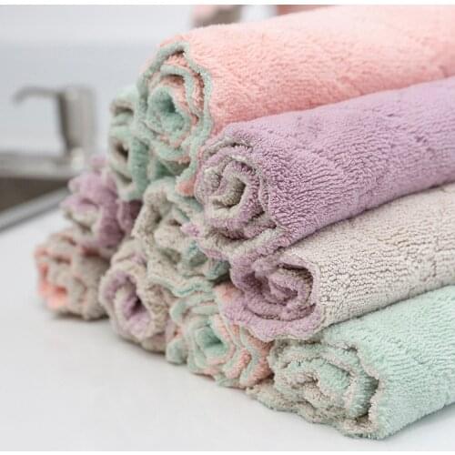 Wholesale 1pc Super Absorbent Household Kitchen Towels Microfiber Wipe Dish Cloth Table Towel Washing Cloth Car Cleaning Cloth