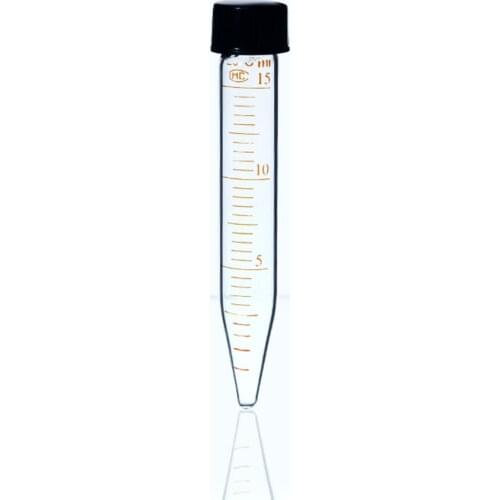 5Pieces/lot 15mL Glass Centrifuge Test Tube With Screw Cap Conical Bottom Lab Supplies