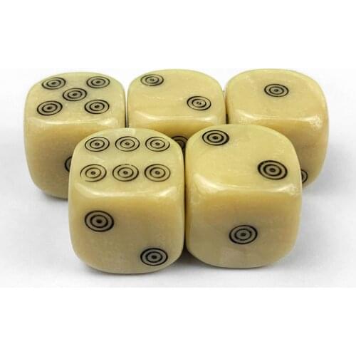 6pcs/set 16mm 6 Sided Acrylic Circle Point Dice For Funny Puzzle Game Teach Tools