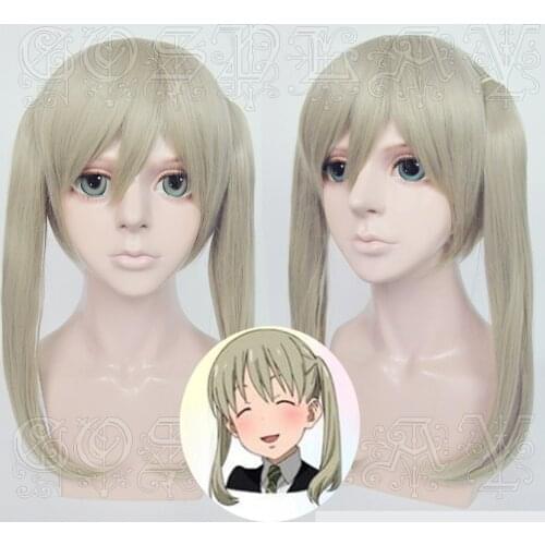 Anime Soul Eater Maka Albarn Cosplay Wigs Short Linen Heat Resistant Cosplay Wig + Wig Cap