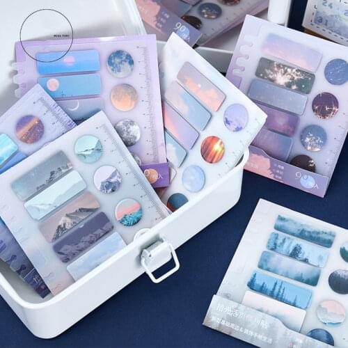 90pcs Ins Moon Pads Sky Notes Sticky Notes Office kawaii Notes Diary Creative Notes Deco Stationery Scrapbooking Cards