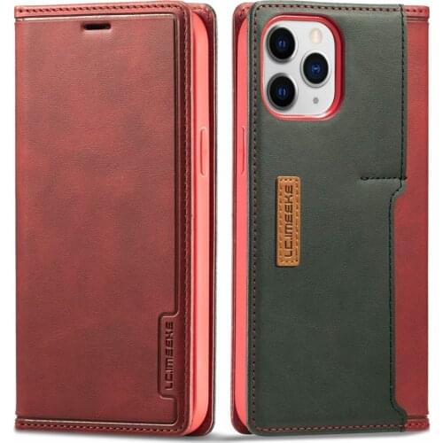 For iPhone 13 Pro Max 12 Pro Mini Case Retro PU Leather Magnet Flip Cover Card Slot Straight Bumper Full Protect Business Funda