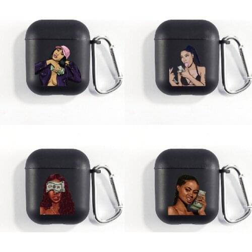 For Airpods 1 2 Case Fashion Black Girl Make Money Protector Black Luxury Cute Airpods2 Earphone Accessories for Airpods Cover