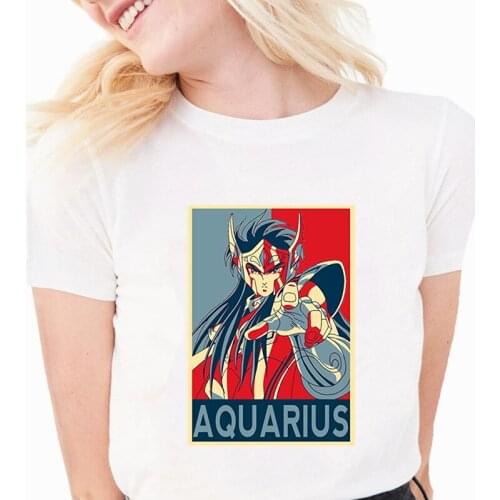Saint Seya Tshirts Female Tops Graphic Tees Knights of The Zodiac Saint Seya Women T Shirt Anime Funny T-shirt