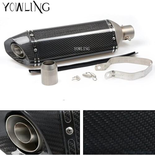 Motorcycle Real Carbon Fiber Exhaust Muffler Pipe Escape with DB Killer FOR Kawasaki ER6F ER6N ER 6N 6F VERSYS 1000 ZZR600 Z650