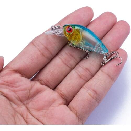 Hanlin 6pcs/lot Mini Wobblers Pike Fishing Lure Set 4.5cm/4g Crankbaits Minnow Lure Hard Artificial Bait With Fishing Tackle Box