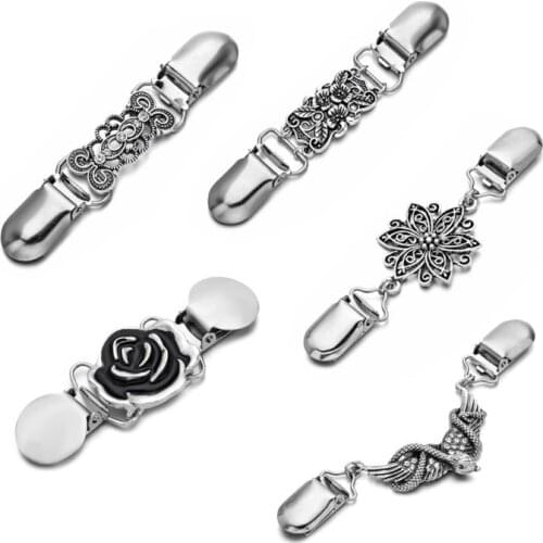 Retro Cardigan Clip Sweater Clip Women Filigree Cinch Back of Dresses Shawl Clip