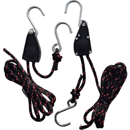 Canoe Metal,Nylon Rope Down, Adjustable Tie Downs Heavy Duty Cord Kayak Down Strap Cable, Grow Light Ratchet Hanger