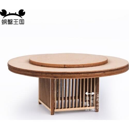 5pcs 1:25 Dollhouse mini Furniture Miniature Doll accessories Chinese Style Wooden Round table