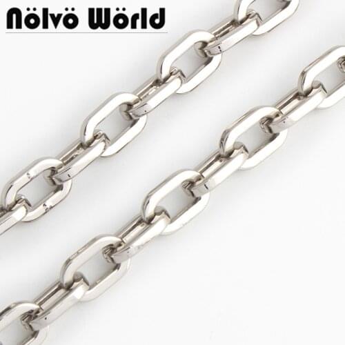 Nolvo World 1-5 pieces 2.5mm thick 10mm width Zinc Alloy Silver Chain Alloy Bag Chains