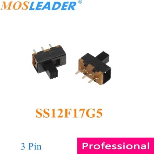 Mosleader 1000pcs SS12F17G5 SS12F17 SS12F17-G5 5MM Handle length 3P 3 Pin 2 Travel DIP Slide switch Toggle switch