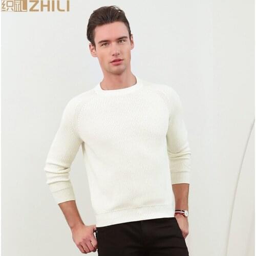 Mens Classic Basic Solid Ultra Soft Cotton Sweater