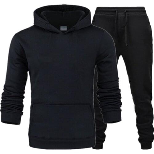 Winter hoodies suits men fashion Fleece red hoodie black Brand pants Casual Jogger suit tracksuit sweatshirt woman pullover