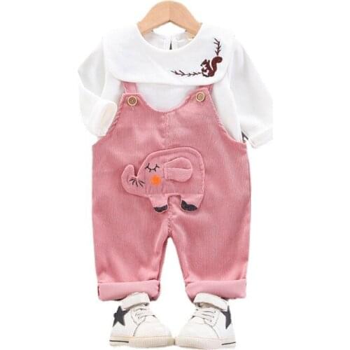 New Spring Autumn Baby Girl Clothes Suit Children Cotton T-Shirt Overalls 2Pcs/Sets Toddler Sport Casual Costume Kids Tracksuits