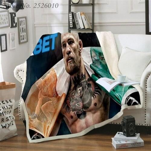 Throw blanket Conor McGregor 3D Velvet Plush Blanket Bedspread for Kids Girls Sherpa Blanket Couch Quilt Cover Travel Gift 03