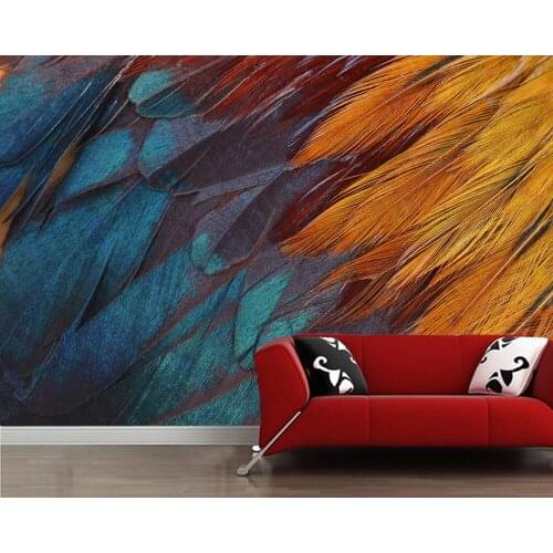Papel de parede Colorful feather texture 3d wallpaper,living room tv sofa wall bedroom wall papers home decor restaurant mural