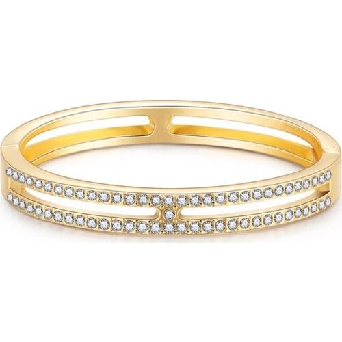 Simple geometric fashion bracelet rhinestone jewelry with open round bracelet literary personality bangle for women wholesale