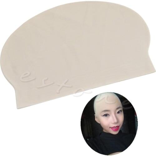 Unisex Bald Fake Latex Skin Head Skinhead Bald Fancy Dress Wig Cap Reusable New MAR16_15