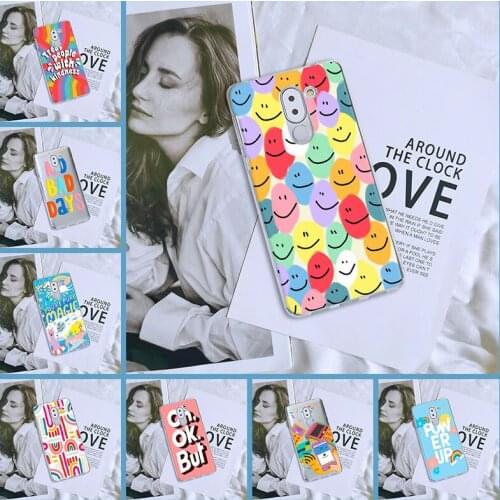 For Huawei Honor 4C 5C 6C 6A Pro Case Silicone Cartoon Smile Quote Pattern Back Cover For Huawei Honor 4X 5A 5X 6 6X Phone Case
