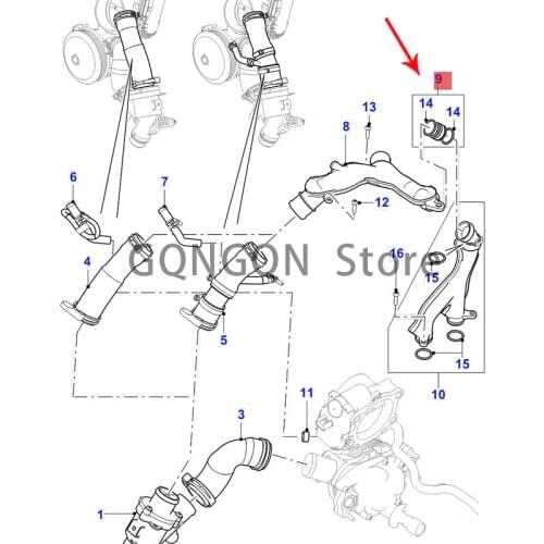 CAR water pipe joint 2006 -2021 Jag ua rf-t yp ef-p ace xk xf xj xe Cooler pipe connector Thermostat water pipe connector Tee wa
