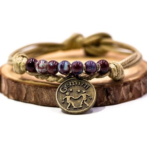 Constellations Womens Ceramic hand made DIY Bracelets Artware Retro bracelet for woman girl gift Fashion Jewelery #1442