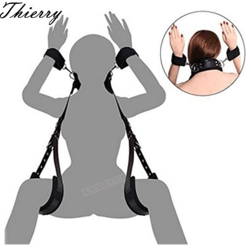 Thierry Bondage Kit including Neck Leg Spread sex toys adult game Easy Open Leg Sexy bondage for Couples Fetish Slave Roleplay