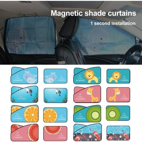 Universal Magnet Car Sun Shade Cover UV Protect Curtain Side Window Sunshade Cover For Baby Kids Cute Cartoon Car Styling