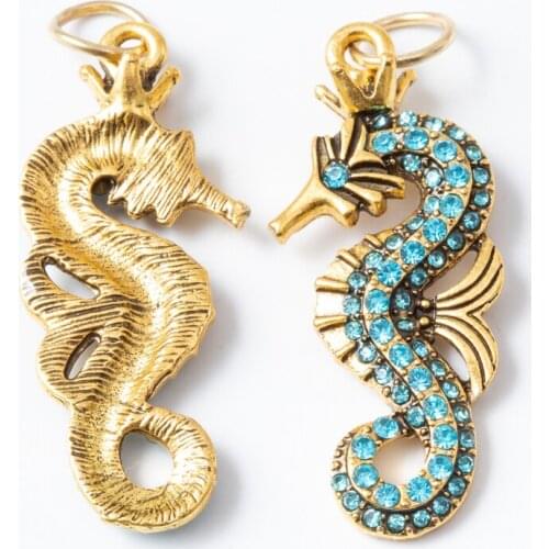 YEPENGFEI 3 PCS Seahorse Charms Alloy jewelry Pendants for Jewelry Making DIY Handmade Craft Accessories js2186
